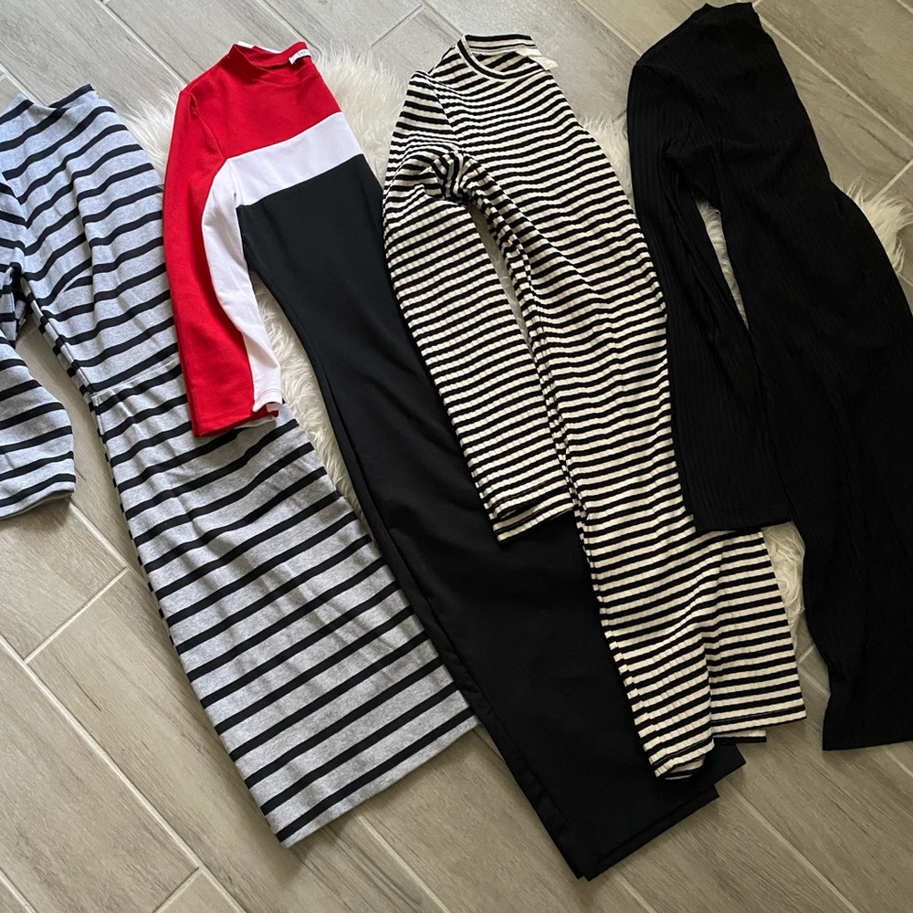 Lot of 4 long-sleeve dresses